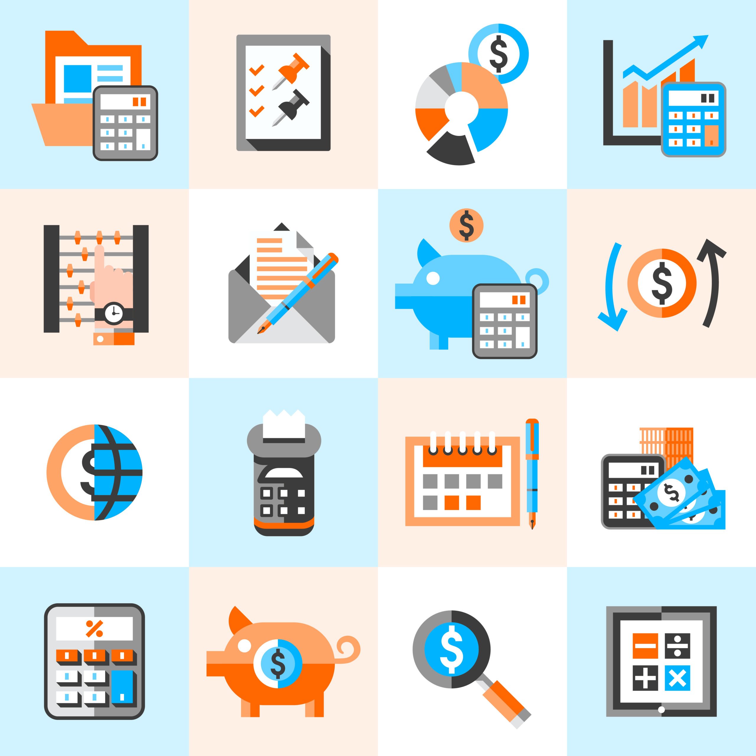 Accounting icons set